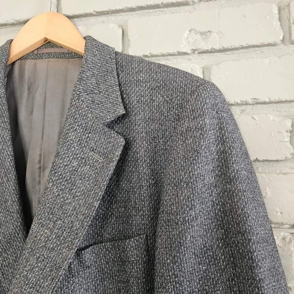 Aquascutum London Mens Grey Pure Wool Blazer Sport Coat Made in England 42R